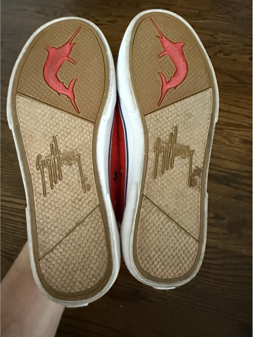 Guy Harvey Womens 7.5 Red Canvas Boat Shoes Deck Loafers GHWMISSIT-6231 - Picture 10 of 10